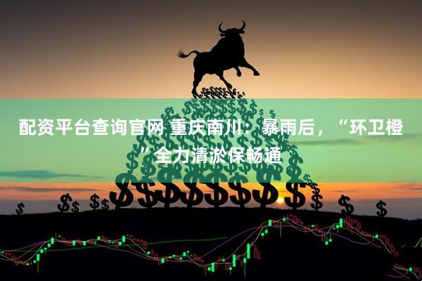 配资平台查询官网 重庆南川：暴雨后，“环卫橙”全力清淤保畅通